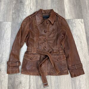 Bernardo Women's Classic Brown Leather Jacket